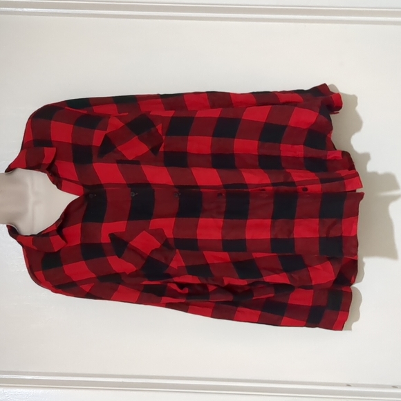 Lucky Brand Tops - New Lucky Brand Plaid Boyfriend Flannel Shirt Bottom in front women XL